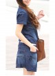  Denim Dress with Belted 